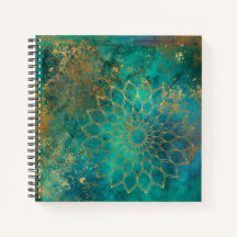 Aquarelle Turquoise Abstraite Grunge d'or Mandala