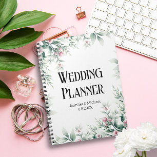 Carnet aquarelle verdure wedding planner fleurie