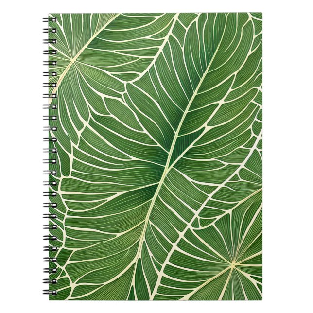 Carnet Aquarelle Vert Feuilles tropicaux (Devant)