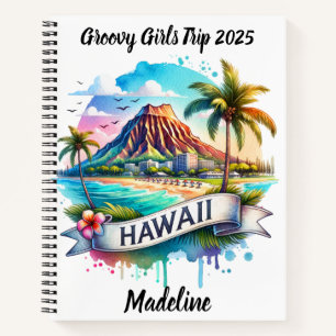 Carnet Aquarelle vibrante du paysage d'Hawaii