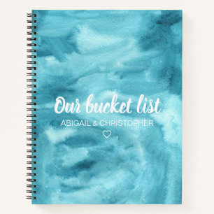 Carnet Aquarelle Vibrante Notre liste de seaux Couple Kee