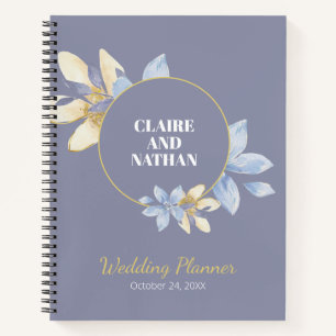 Carnet Aquarelle violet Wedding planner floral
