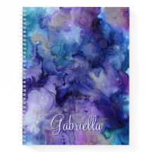 Aquarelle violette et bleu Galaxy Nom