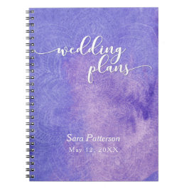 Carnet Aquarelle violette Mandala Wedding planner nuptial