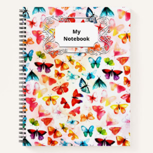 Carnet Aquarelle Whimsical Rainbow Forest Butterfly