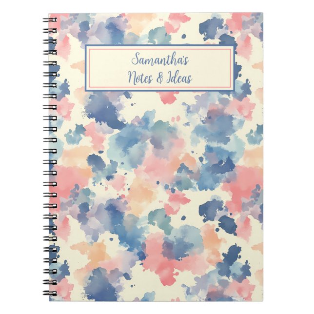 Carnet Aquarelles bleu rose (Devant)