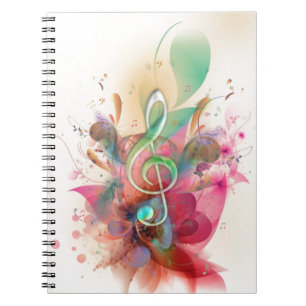 Carnet aquarelles cool tonalités à clef triples notes d