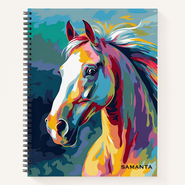 Carnet Aquarelles Illustration de la tête de cheval (Devant)