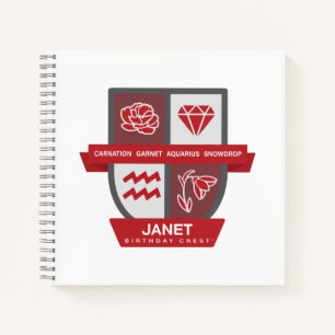 Carnet Aquarius Crest d'anniversaire™ pour 20-31 janvier