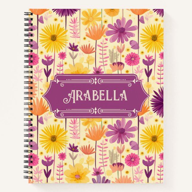 Carnet Arabella Cascade Moderne Motif Floral Deluxe (Devant)