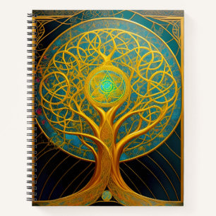 Carnet Arbre Cosmique Doré De La Vie
