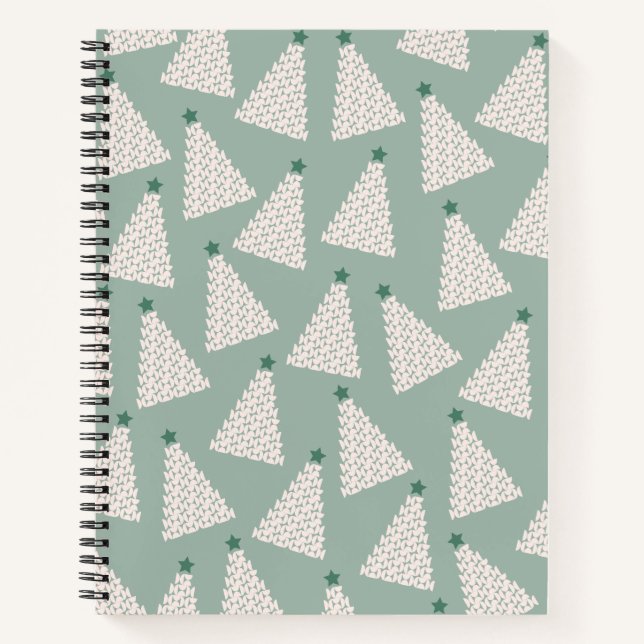 Carnet Arbre de Noël Motif Sage Green (Devant)
