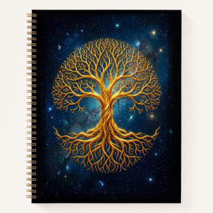 Carnet Arbre de Vie Bleu Bioluminescent Fantastique Magiq