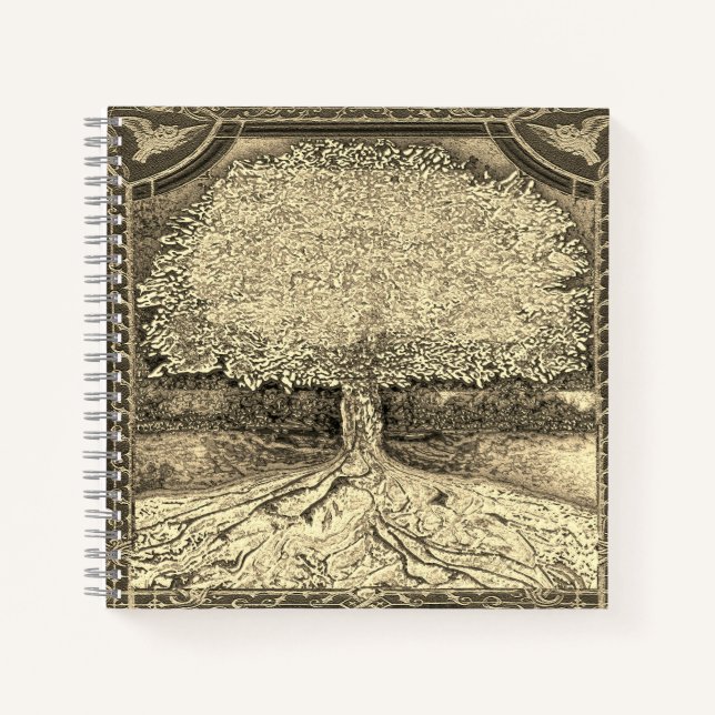 Carnet arbre de vie en or (Devant)