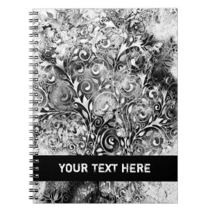 Carnet Arbre De Vie - Spirales Feuille Grunge Style 1