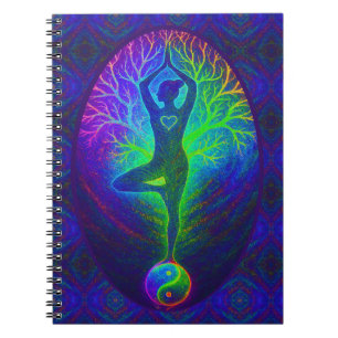 Carnet Arbre de yoga Paix Arc-en-ciel