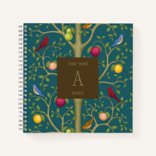 Carnet Arbre des Trésors Vivants Carré Monogrammé
