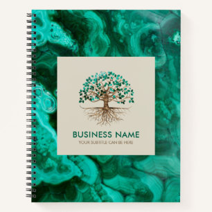 Carnet Arbre doré de la vie - Yggdrasil - Feuilles malach