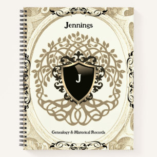 Carnet Arbre familial de vie Ancêtre Beige Noir Nom
