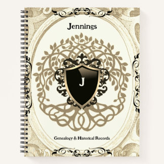 Carnet Arbre familial de vie Ancêtre Beige Noir Nom