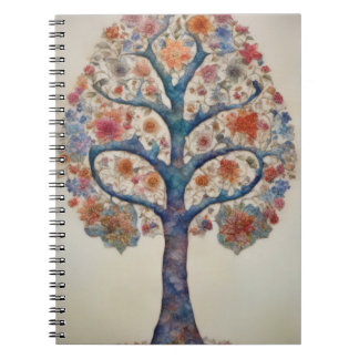 Carnet Arbre Fleur de Vie Style Aquarelle Art Botanique