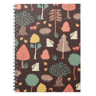 Carnet Arbres Animaux : Scène de nature dessinée à la mai