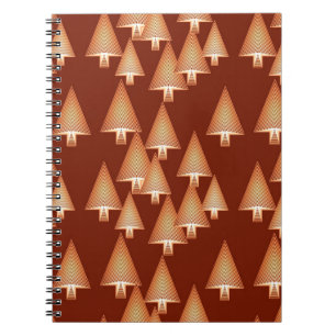 Carnet Arbres de Noël métalliques modernes - cuivre