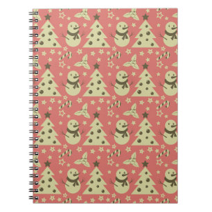 Carnet Arbres de Noël rétro sucre de canne étoile aux bai
