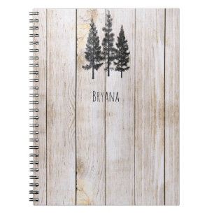 Carnet Arbres en pin rustiques en bois simple campagne