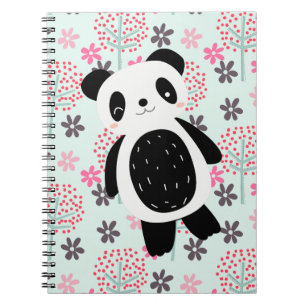 Carnet Arbres, fleurs et ours de panda