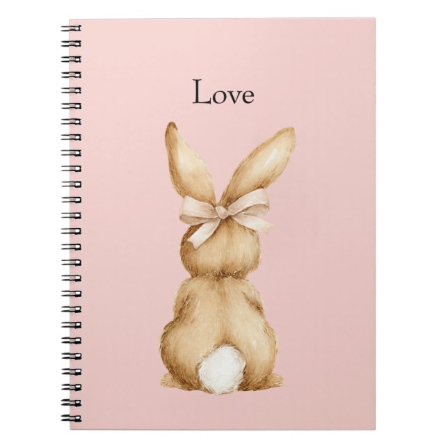 Carnet Arc de lapin rose queue blanche (Devant)