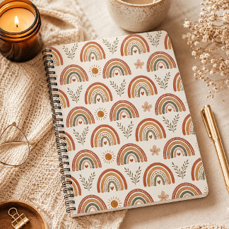 Carnet Arc-en-ciel aquarelle boho chaud