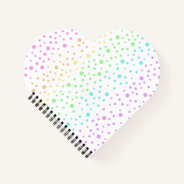 Carnet arc-en-ciel en forme de coeur (Devant)