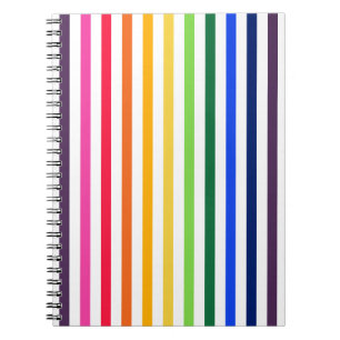 Carnet Arc-en-ciel et rayures blanches