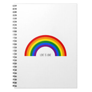 Carnet Arc-en-ciel gay pride. L'amour est l'amour.
