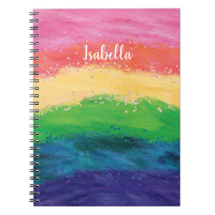Carnet Arc-en-ciel Pailleté Féminin Personnalisé