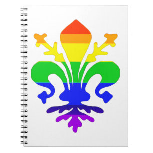 Carnet Arc-en-ciel stylisé Fleur de Lis