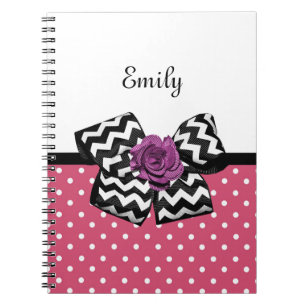 Carnet Arc et nom roses mignons de Chevron de rose de