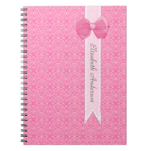 Carnet Arc mignon de damassé assez rose de médaillon avec