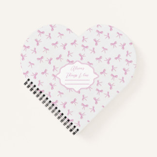 Carnet Arc rose Frilly Coquette coeur personnalisé