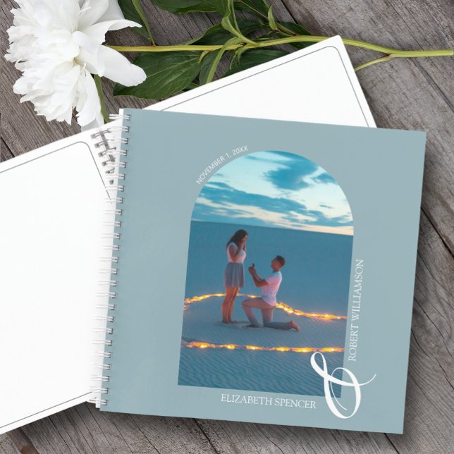 Carnet Arche photo moderne Arche bleu ardoise Mariage liv (Change the pages to any of 10 styles available. LOTS of colors in our collection.)