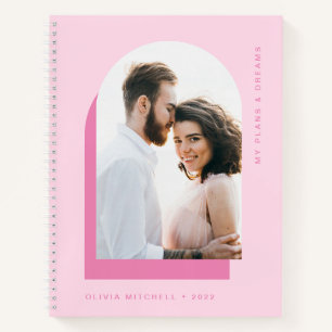 Carnet Arche simple Moderne Blush et rose avec photo