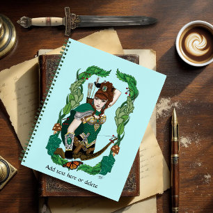 Carnet Archère Elfe de la Forêt Enchantée Verte Fantastiq