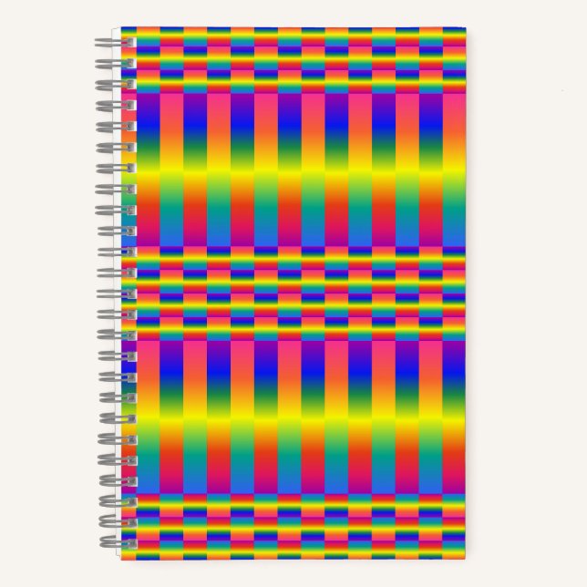 Carnet Arcs-en-ciel foncés et clairs (Checkers et Stripes (Recto)