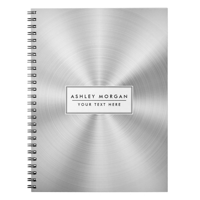 Carnet Argent brillant métallique de Faux élégant (Devant)