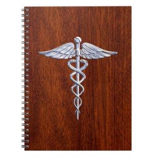 Carnet Argent comme la copie d'acajou de symbole Médical