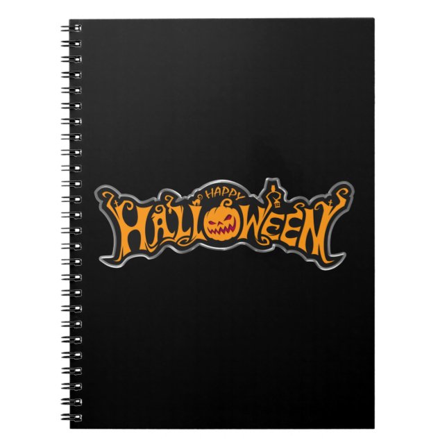 Carnet Argent encadré Happy Halloween Ruby Eyed Citrouill (Devant)