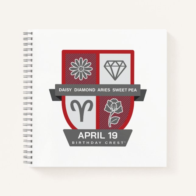 Carnet Aries Birthday Crest™ for April 1-19 (Devant)