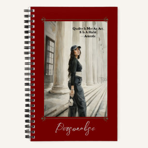 Carnet Aristote Wisdom Citation mignonne Girly Red Journa