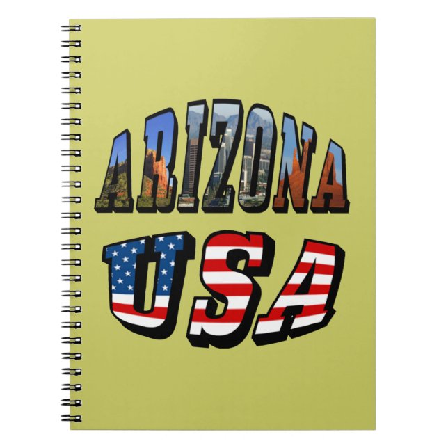 Carnet Arizona Picture et USA Flag Text (Devant)